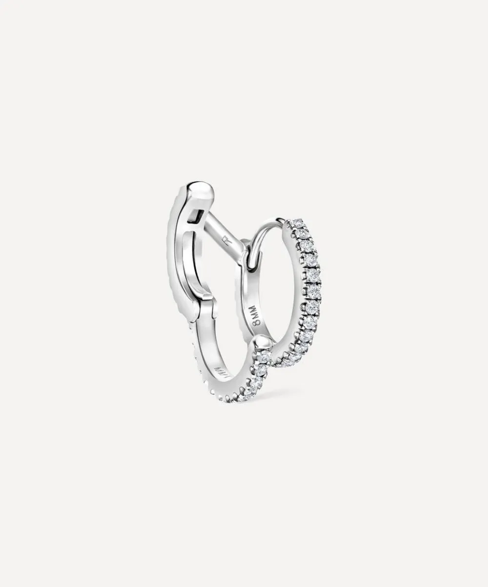 Maria Tash Earrings|Earrings^14ct 8mm Diamond Double Linked Eternity Hoop Earring Right