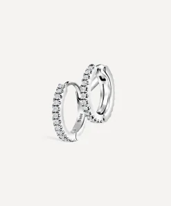 Maria Tash Earrings|Earrings^14ct 8mm Diamond Double Linked Eternity Hoop Earring Left
