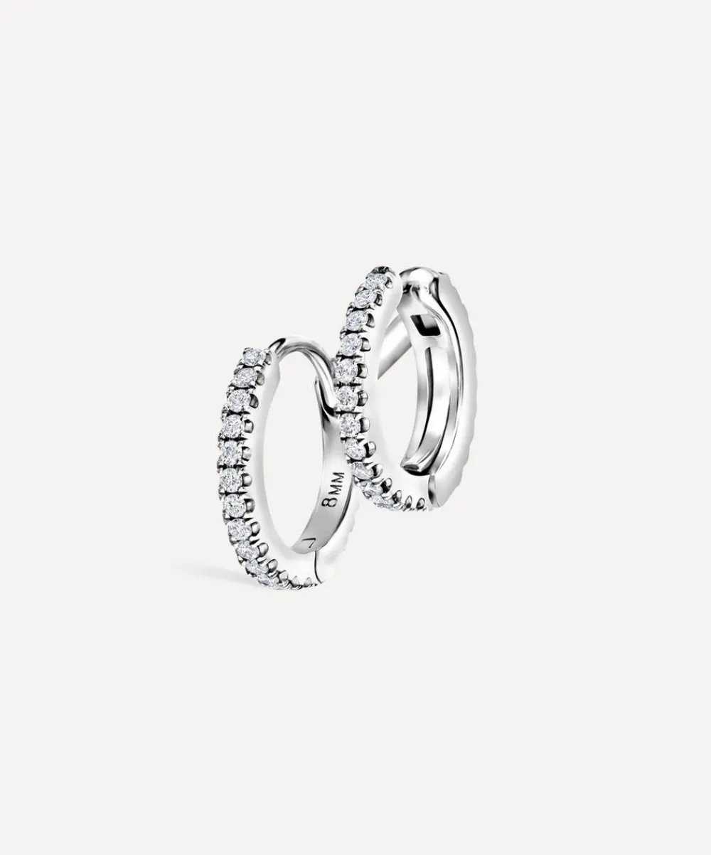 Maria Tash Earrings|Earrings^14ct 8mm Diamond Double Linked Eternity Hoop Earring Left
