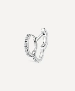 Maria Tash Earrings|Earrings^14ct 8mm Diamond Double Linked Eternity Hoop Earring Left
