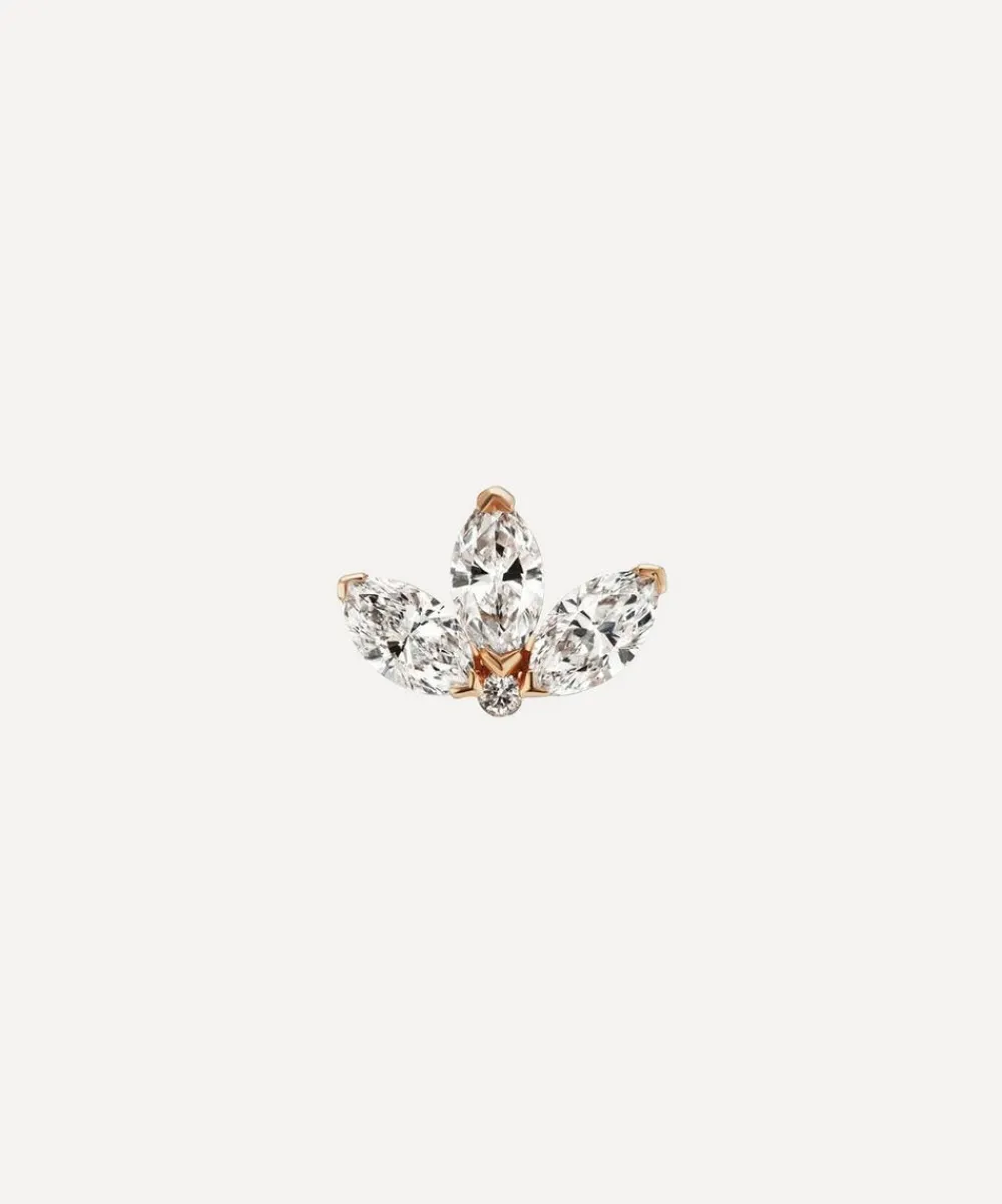 Maria Tash Earrings|Earrings^18ct 4mm Diamond Engraved Lotus Threaded Stud Earring