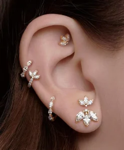 Maria Tash Earrings|Earrings^18ct 6mm Diamond Engraved Lotus Threaded Stud Earring
