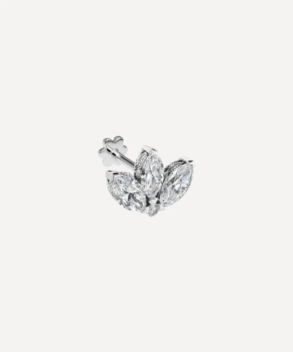 Maria Tash Earrings|Earrings^18ct 6mm Diamond Engraved Lotus Threaded Stud Earring
