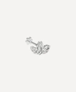 Maria Tash Earrings|Earrings^18ct 4mm Diamond Engraved Lotus Threaded Stud Earring