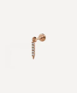 Maria Tash Earrings|Earrings^18ct 7mm Diamond Eternity Bar Charm Threaded Stud Earring