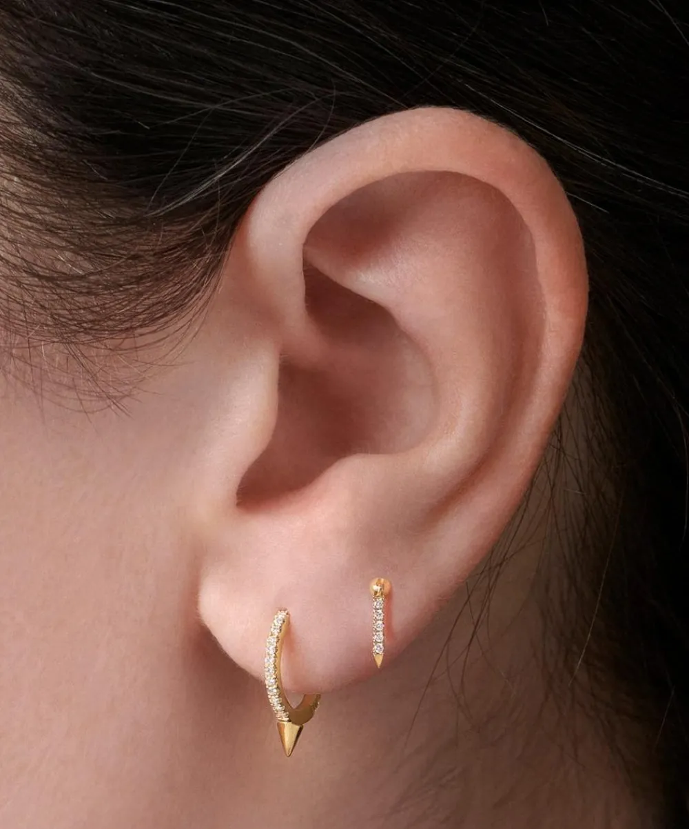 Maria Tash Earrings|Earrings^18ct 7mm Diamond Eternity Bar Charm Threaded Stud Earring