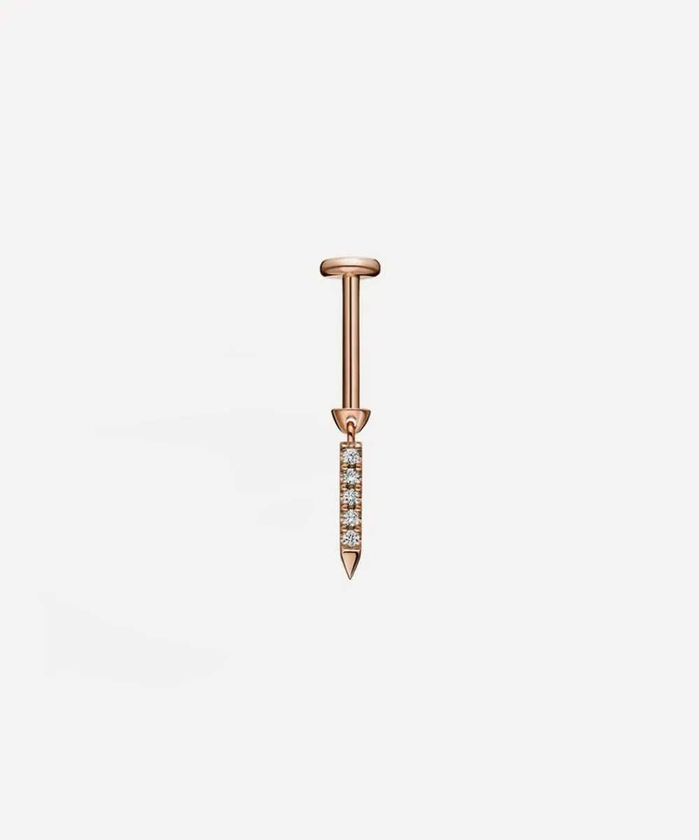 Maria Tash Earrings|Earrings^18ct 7mm Diamond Eternity Bar Charm Threaded Stud Earring