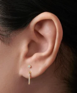 Maria Tash Earrings|Earrings^18ct 11mm Diamond Eternity Bar Charm Threaded Stud Earring