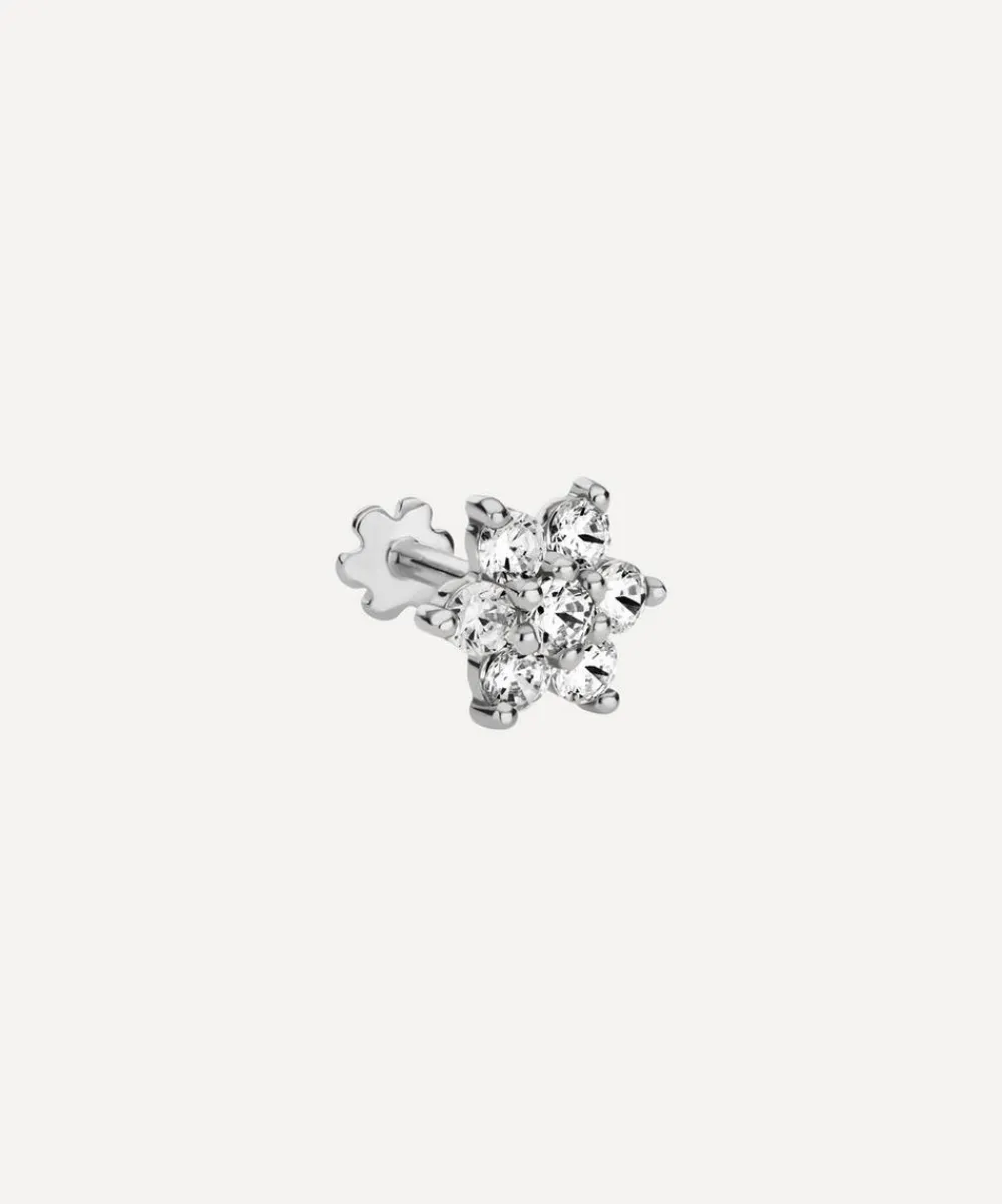 Maria Tash Earrings|Earrings^18ct 7mm Diamond Flower Threaded Stud Earring
