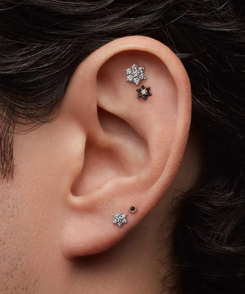 Maria Tash Earrings|Earrings^18ct 7mm Diamond Flower Threaded Stud Earring