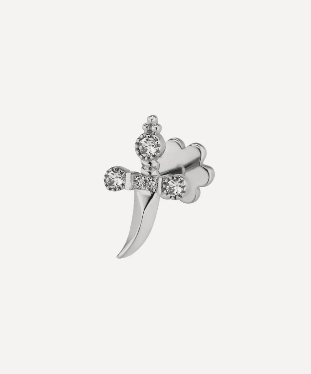 Maria Tash Earrings|Earrings^18ct 13mm Diamond Trinity Hilt Dagger Threaded Stud Left