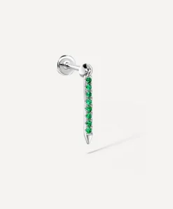 Maria Tash Earrings|Earrings^18ct 11mm Emerald Eternity Bar Charm Threaded Stud Earring