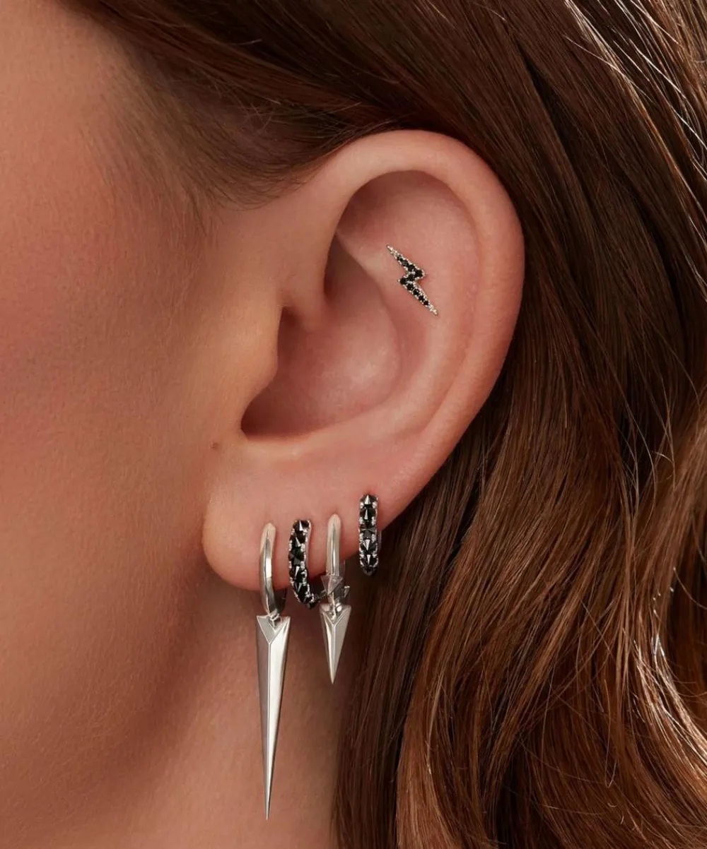 Maria Tash Earrings|Earrings^14ct 9.5mm Faceted Grand Spike Hoop Earring