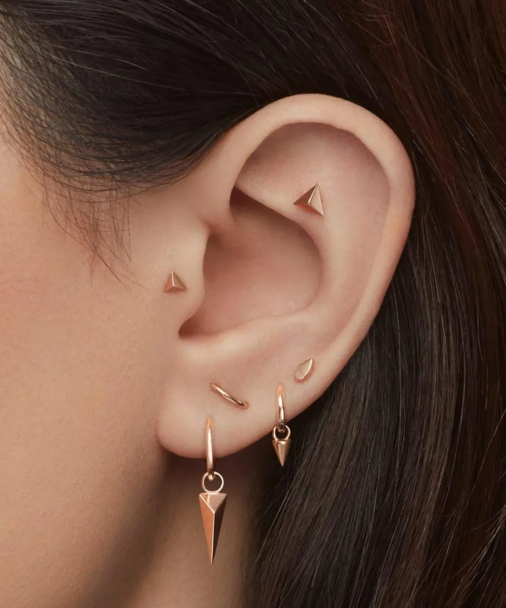 Maria Tash Earrings|Earrings^14ct 3.5mm Faceted Triangle Threaded Stud Earring