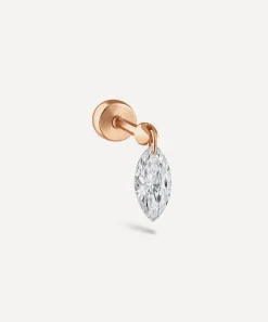 Maria Tash Earrings|Earrings^18ct 6mm Floating Marquise Diamond Charm Threaded Stud Earring