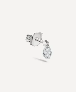 Maria Tash Earrings|Earrings^18ct 4mm Floating Pear Diamond Charm Stud Earring