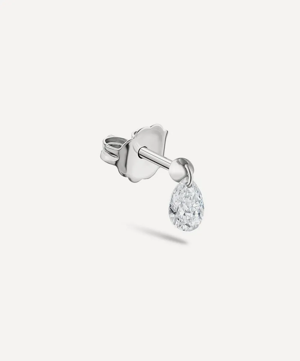 Maria Tash Earrings|Earrings^18ct 4mm Floating Pear Diamond Charm Stud Earring