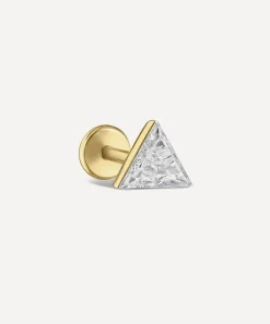 Maria Tash Earrings|Earrings^18ct 5mm Invisible Set Triangle Diamond Threaded Stud Earring