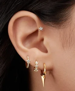 Maria Tash Earrings|Earrings^18ct 5mm Invisible Set Triangle Diamond Threaded Stud Earring