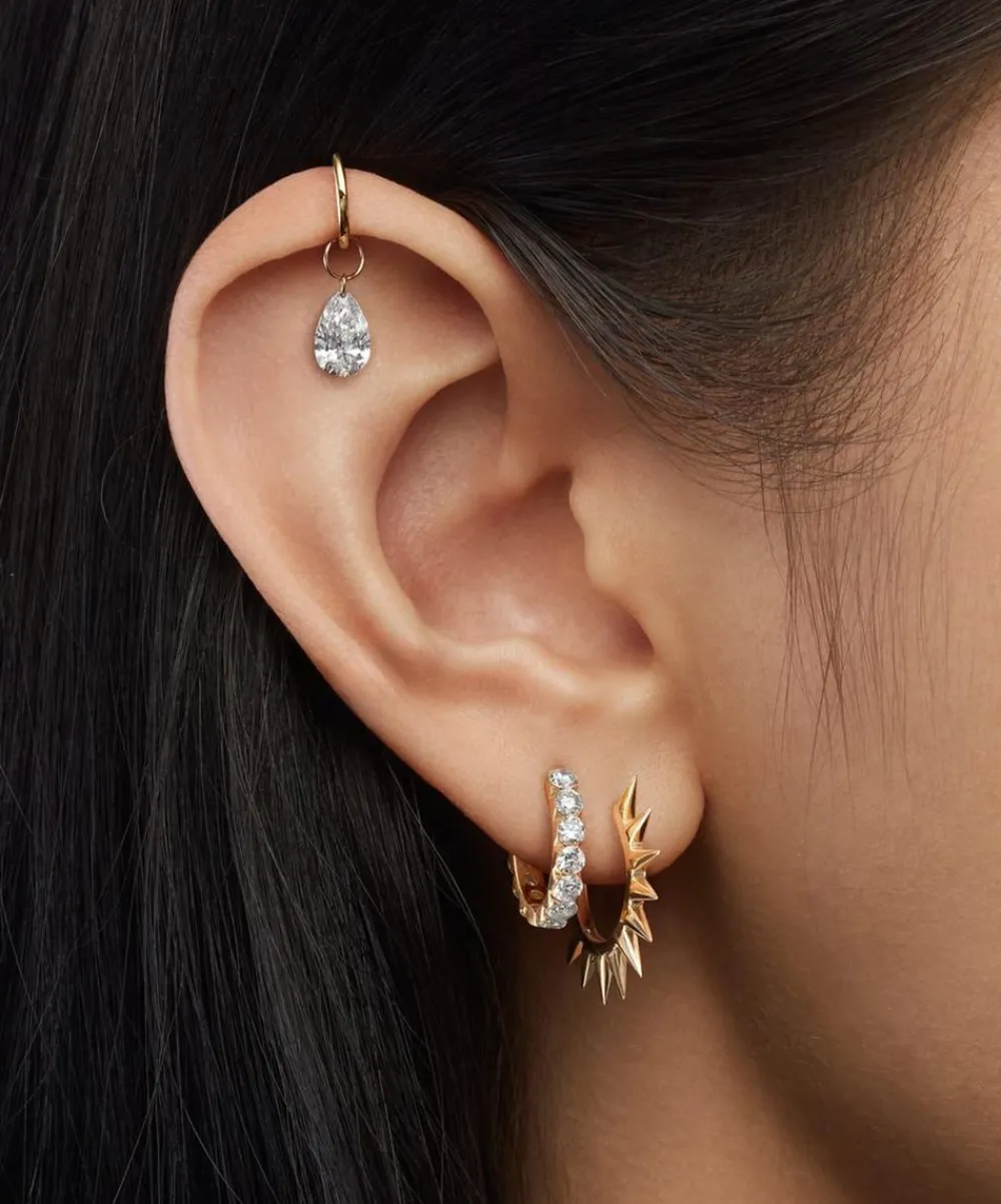 Maria Tash Earrings|Earrings^14ct 11mm Metal Mohawk Hoop Earring