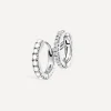 Maria Tash Earrings|Earrings^14ct 8mm Pearl and Diamond Double Linked Eternity Hoop Earring Left