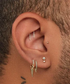 Maria Tash Earrings|Earrings^18ct 2.5mm Scalloped Set Diamond Threaded Stud Earring