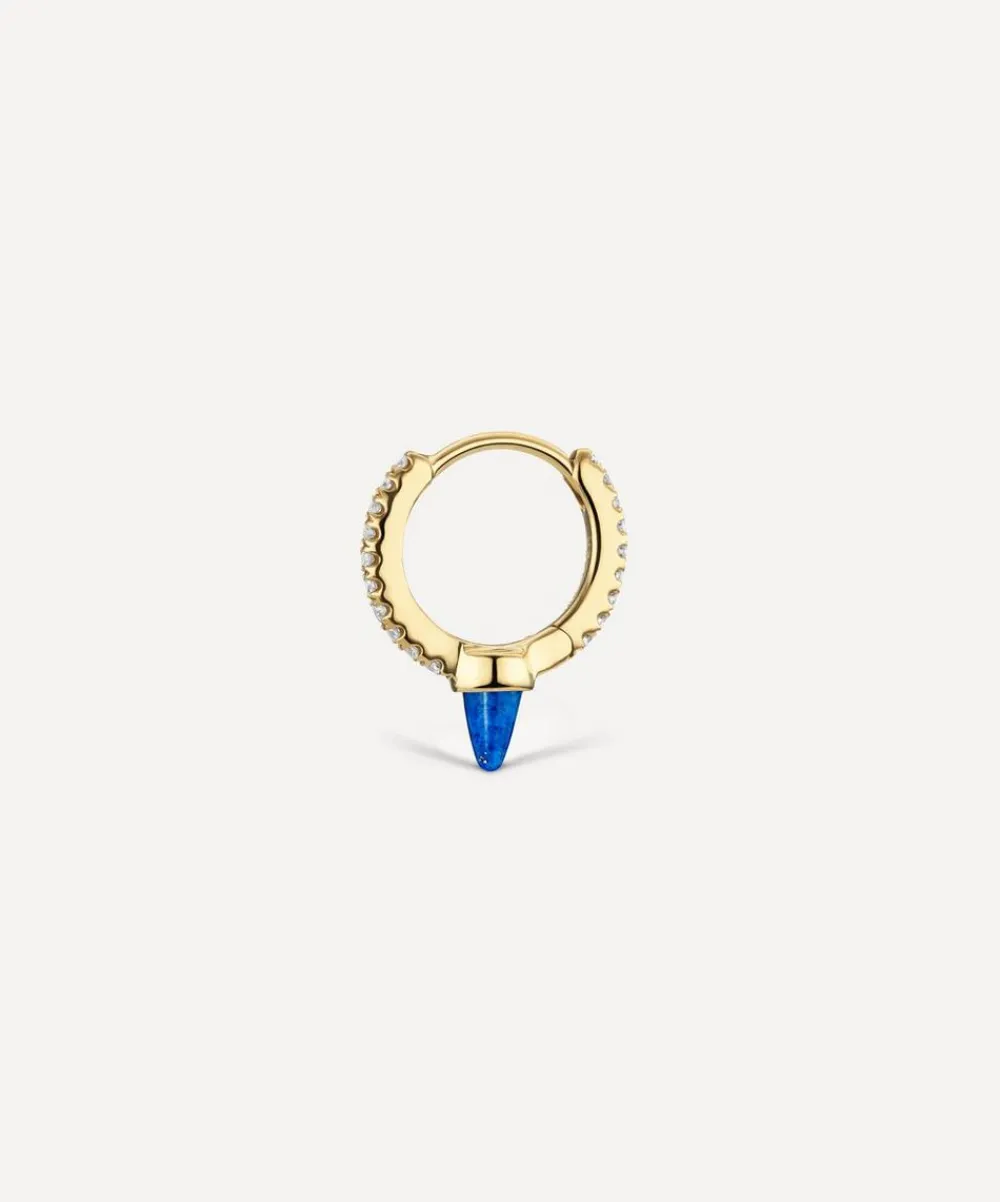 Maria Tash Earrings|Earrings^18ct 8mm Single Short Lapis Spike Diamond Eternity Single Hoop Earring
