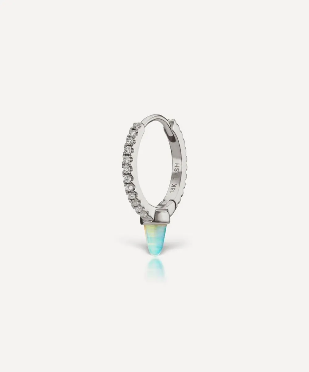 Maria Tash Earrings|Earrings^18ct 9.5mm Single Short Opal Spike Diamond Eternity Hoop Earring