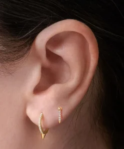 Maria Tash Earrings|Earrings^18ct 9.5mm Single Short Spike Diamond Eternity Hoop Earring