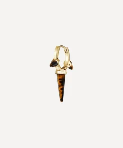 Maria Tash Earrings|Earrings^14ct 8mm Tiger's Eye Triple Long Spike Hoop Earring
