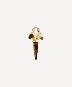 Maria Tash Earrings|Earrings^18ct 6.5mm Tiger's Eye Triple Long Spike Diamond Eternity Hoop Earring