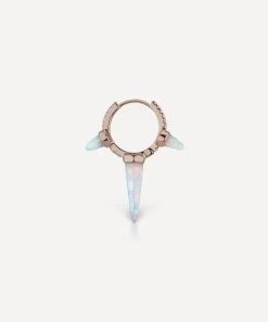 Maria Tash Earrings|Earrings^18ct 9.5mm Triple Long Opal Spike Diamond Eternity Hoop Earring