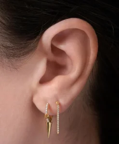 Maria Tash Earrings|Earrings^18ct 9.5mm Triple Long Spike Diamond Eternity Hoop Earring