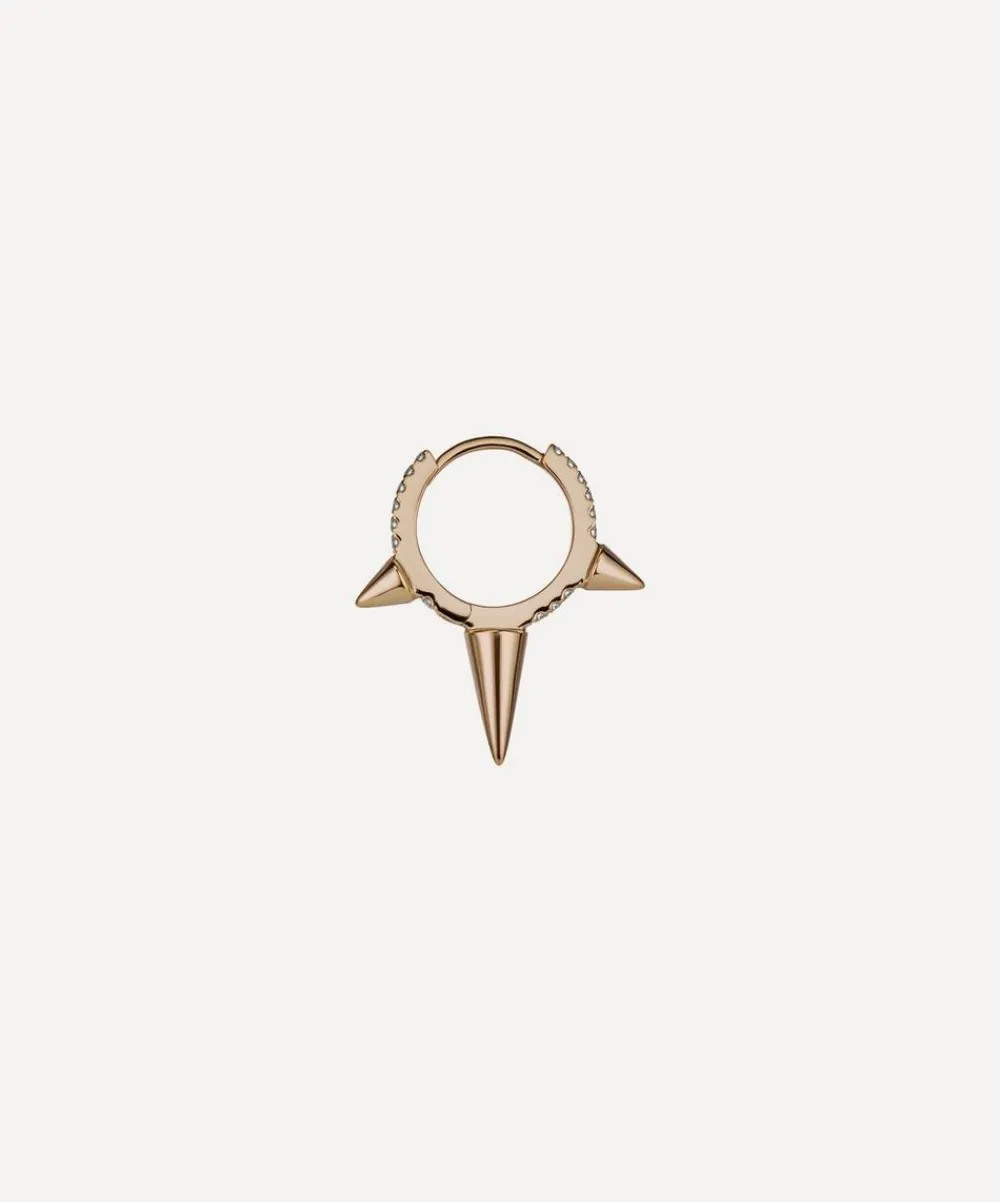 Maria Tash Earrings|Earrings^18ct 9.5mm Triple Long Spike Diamond Eternity Hoop Earring