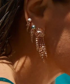 Bibi van der Velden Earrings|Earrings^18ct Rose Gold Jellyfish Tahitian Pearl Drop Earring