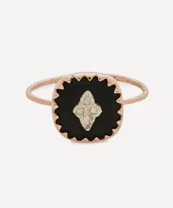 Pascale Monvoisin Rings|Rings^9ct Rose Gold Pierrot Diamond and Bakelite Ring