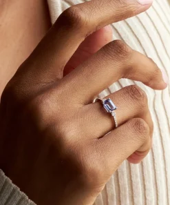 Dinny Hall Rings^14ct White Gold Betony Tanzanite and Diamond Ring