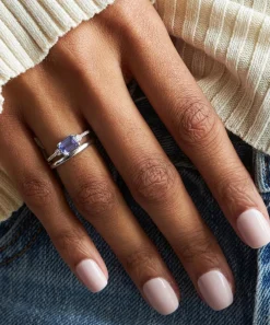 Dinny Hall Rings^14ct White Gold Betony Tanzanite and Diamond Ring