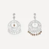 Kojis Earrings^18ct White Gold Brown and White Vintage Diamond Drop Earrings
