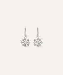 Dinny Hall Earrings|Earrings^14ct White Gold Celandine Diamond Drop Hoop Earrings