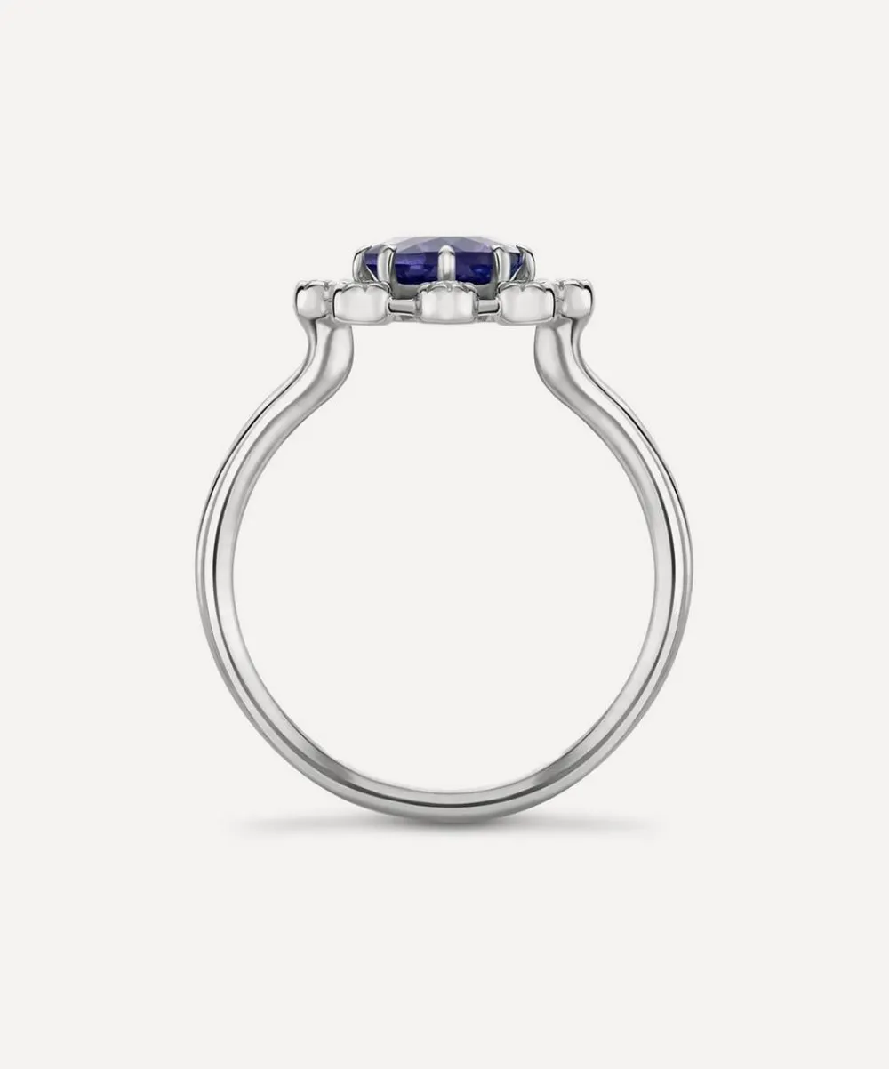 Dinny Hall Rings^14ct White Gold Celandine Tanzanite and Diamond Ring
