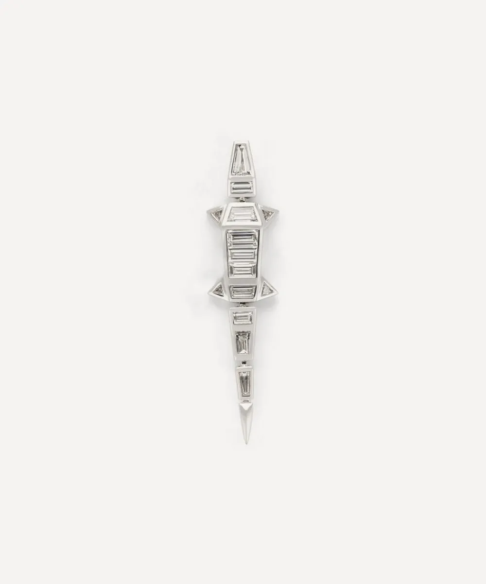 Bibi van der Velden Earrings|Earrings^18ct White Gold Diamond Alligator Drop Earring