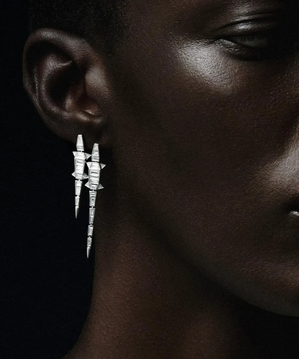 Bibi van der Velden Earrings|Earrings^18ct White Gold Diamond Alligator Drop Earring