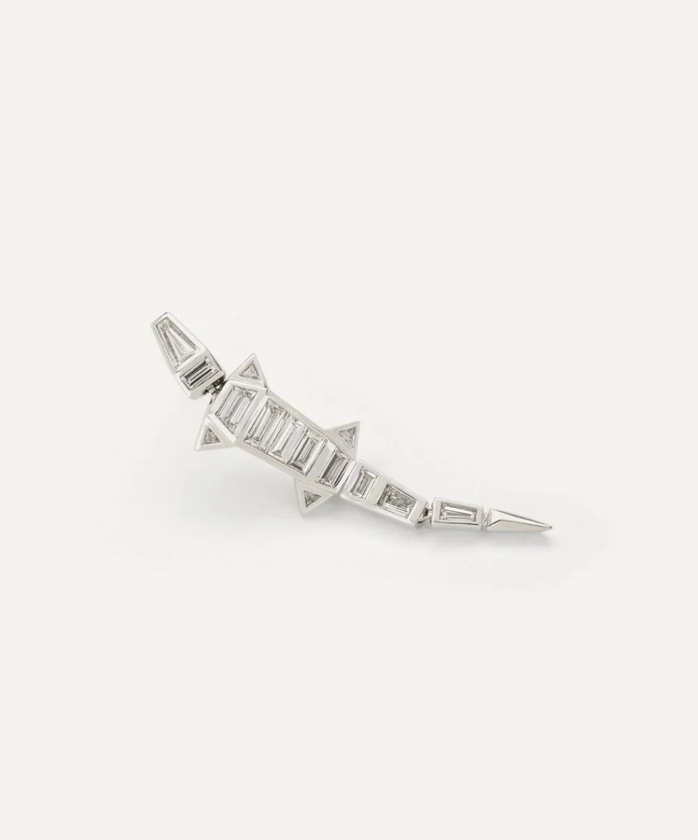 Bibi van der Velden Earrings|Earrings^18ct White Gold Diamond Alligator Drop Earring