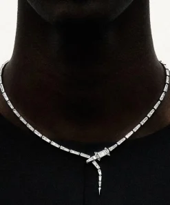 Bibi van der Velden Necklaces|Necklaces^18ct White Gold Diamond Alligator Necklace