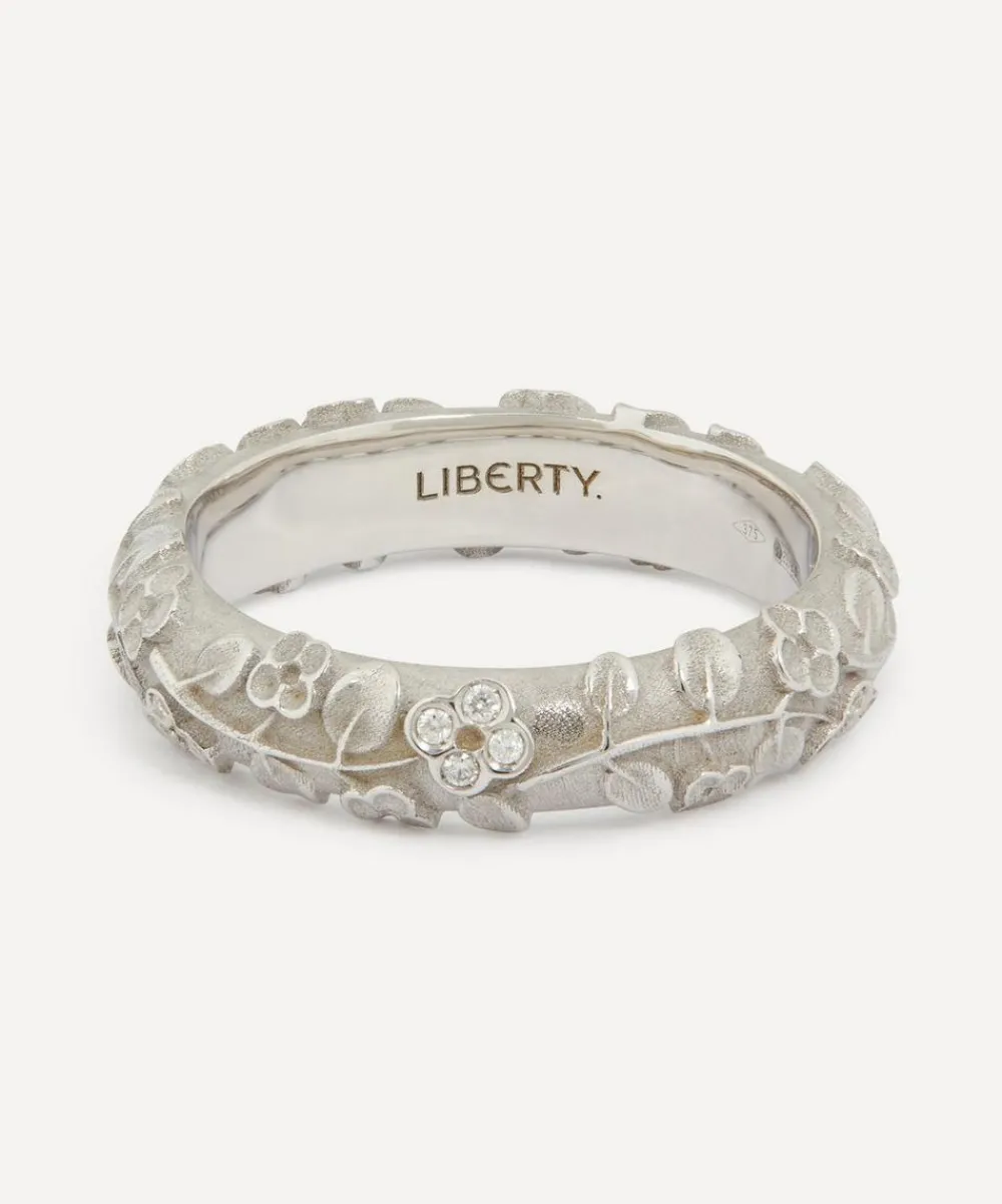 Liberty Rings|Rings^9ct White Gold Diamond Blossom Ring
