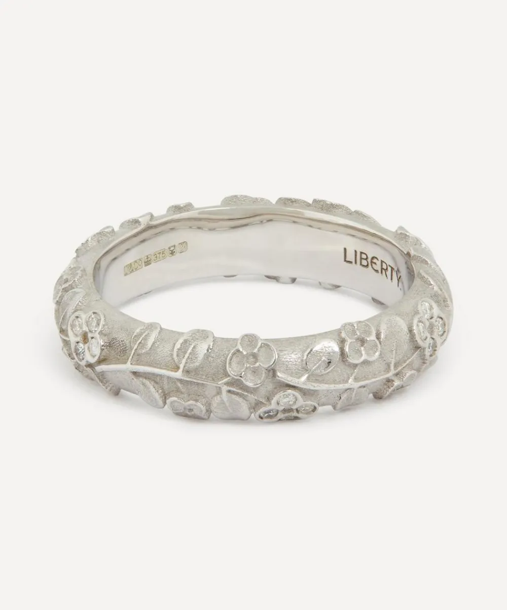 Liberty Rings|Rings^9ct White Gold Diamond Blossom Ring