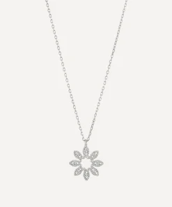 Dinny Hall Necklaces^14ct White Gold Diamond Jasmine Flower Pendant Necklace