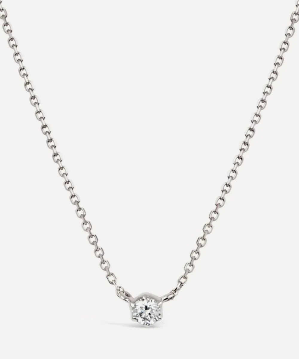 Dinny Hall Necklaces^18ct White Gold Elyhara Small Diamond Pendant Necklace