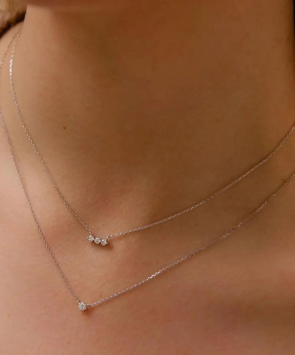 Dinny Hall Necklaces^18ct White Gold Elyhara Small Diamond Pendant Necklace